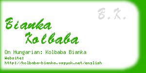 bianka kolbaba business card